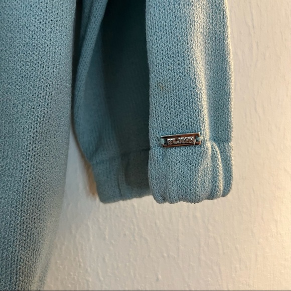 St. John Sport Sweater Light Blue Full Zip Hooded Santana Knit Sweater Sz S GUC - Picture 8 of 14